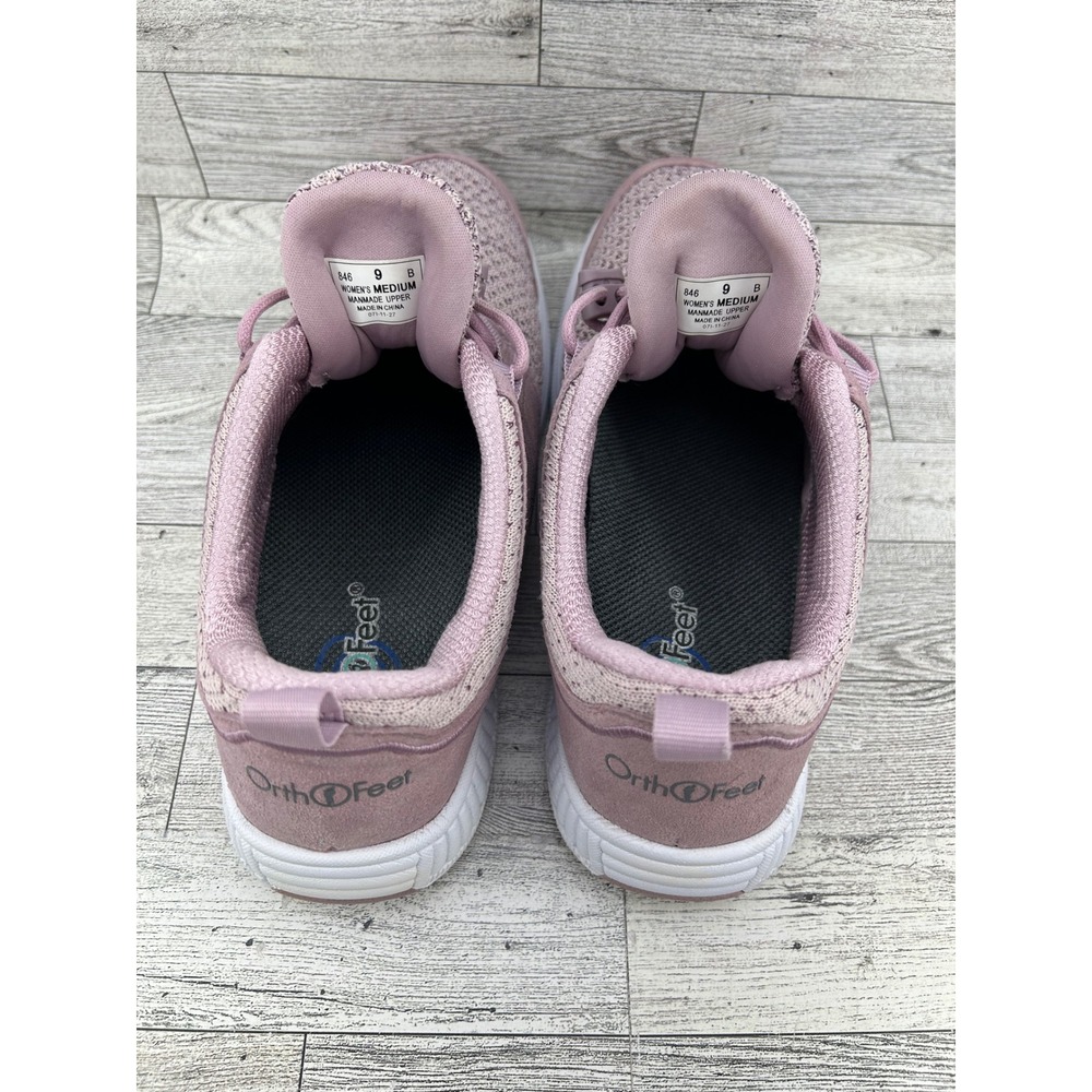 Orthofeet 846 Women 9 B Medium Mauve Pink Mesh Bungee Athletic Sneakers - Picture 12 of 16